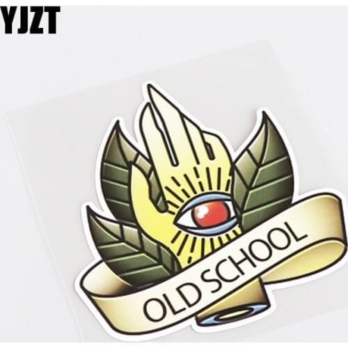 YJZT 10.8CM*11.8CM Personality Old School Eye Car Sticker Decal PVC Decoration Graphical 13-0498