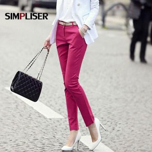 Women Formal Office Work Pants Plus Size Ladies Suit Pants Black OL White Khaki Trousers Mid Waist Leggings 2020