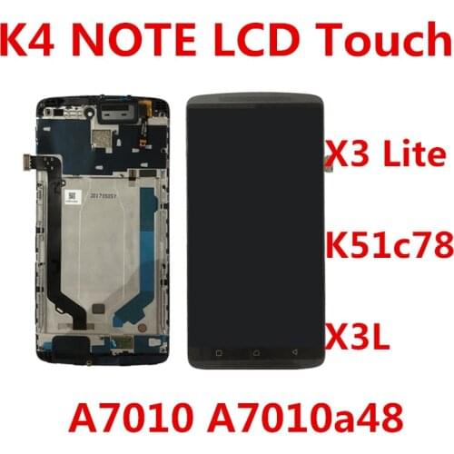 Black white For Lenovo K4 Note A7010 A7010a48 LCD Screen Display+Touch Panel Digitizer For Vibe X3 Lite K51c78 X3L Lcd Frame