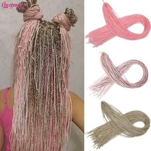 Zizi Braids Crochet Box Braids Colorful Synthetic Braiding Hair Extensions Blue Gray Brown Pink Blonde Crochet Hair Zizi 50g