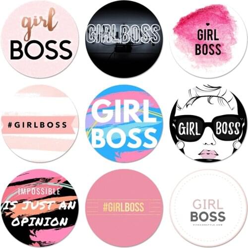 Girl Boss Like A Boss Icons Pins Badge Decoration Brooches Metal Badges For Clothes Backpack Decoration 58mm