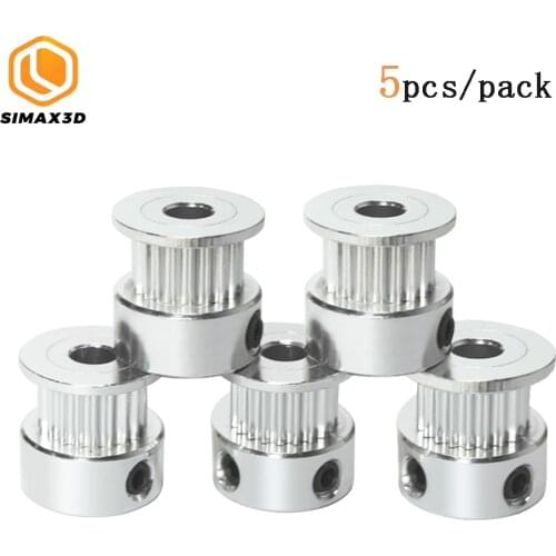 SIMAX3D 5pcs GT2 Timing Pulley 20 Teeth Bore 5mm Width 6/10mm 20T Timing Belt Pulley Wheel Aluminum for 6mm Timing Belt Gear