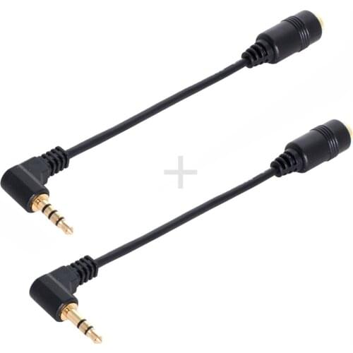 CY 1Set 3/4 Poles Audio Stereo 90 Degree Right Angled 3.5mm Male to Female Extension Cable