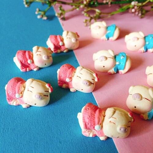 10Pcs/sleeping pig/lovely animal/fairy garden gnome/moss terrarium decor/crafts/bonsai/figurine/home table decor/DIY supplies