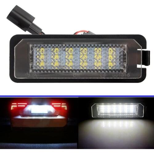 2x License Number Plate Light Lamp 18-LED For VW GOLF 4 5 6 7 6R Passat B6 Lupo Scirocco Polo Car License Plate Lights