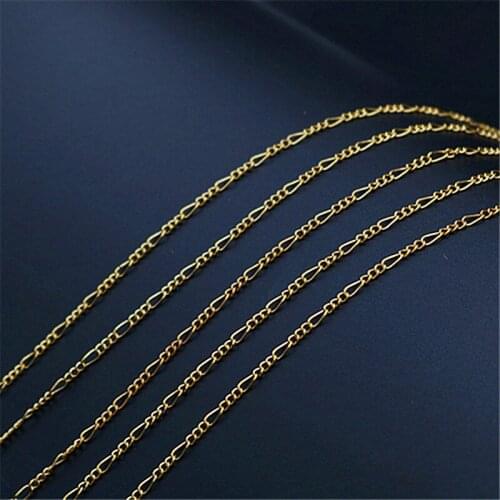 WKOUD 10m (32ft) Antique Gold 3X5mm Alloy Chain Figaro Chain Tassel Chain fashion Necklace Bracelet DIY Handmade materials A1098
