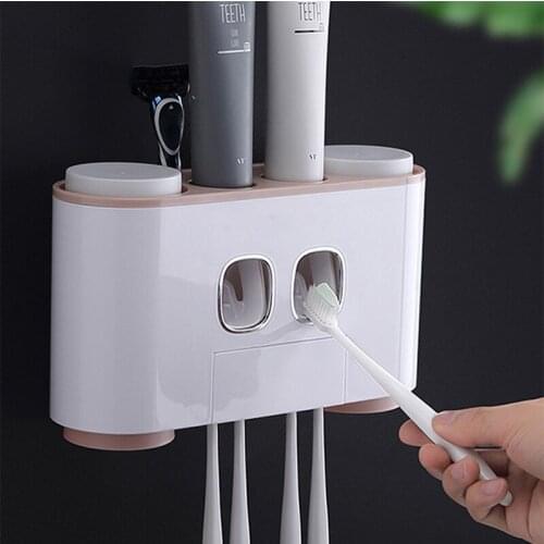 Wall-mounted Automatic Toothpaste Dispenser Toothpaste Squeezer Auto Squeezing Toothbrush Holder Bathroom Accessories