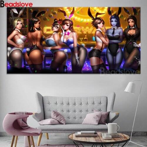 Large size diamond mosaic sexy girls full square diamond embroidery icon 5d diy diamond painting 100% round drill 2020 Best gift