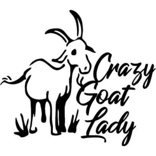 Black/Sliver Funny Car Sticker Crazy Goat Lady Decal Vinyl Window Bumper Sticker Car Decoration Decal C786