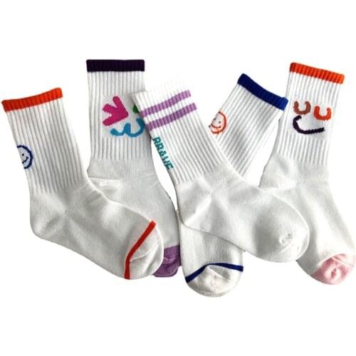 Spring Autumn 5 Pairs/lot Baby Sport Socks 2021 Japanese Korean Style Fashion Cotton Kids Socks