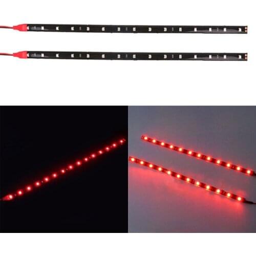 JX-LCLYL 2pcs 30cm 5050 12LED Flexible LED Strip Light Waterproof DIY Car Decor Red