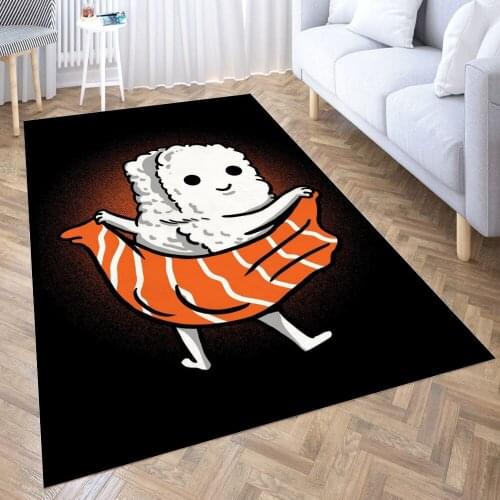 Sushi Towel Carpet for Living Room 3D Anime Cartoon Rug Gamer Teen Room Bedside Lounge Rug Kids Children Floor Mats