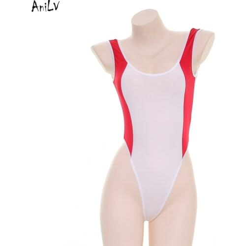 AniLV Japanese Anime Swimming Team Bodysuit Swimsuit Costume Girl one-piece Swimwear Uniform Pool Party Cosplay