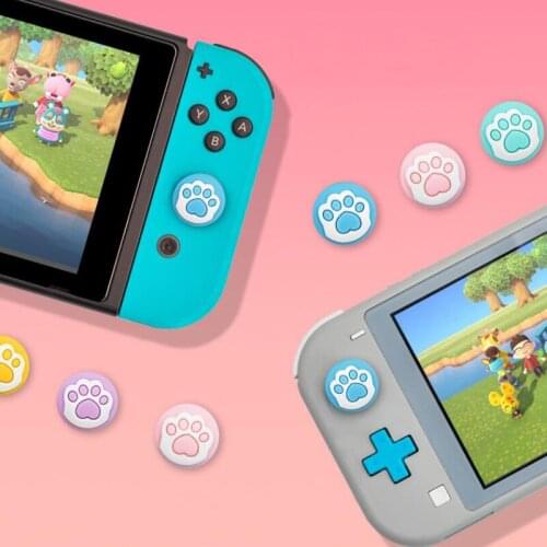 Cute Bear Cat Paw Thumb Stick Grip Cap Joystick Protective Cover For Nintendo Switch NS Lite Joy-con Controller Thumbstick Case