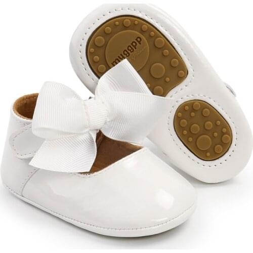 0-18M Baby Girls Shoes Princess PU Leather Newborns Bow-knot Shoes Infants Crib Soft Shoe Sneakers First Walkers Moccasins