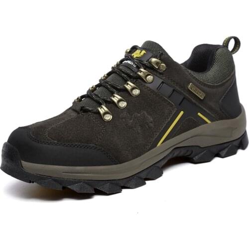 2020 Men Casual Shoes Genuine Leather Outdoor Sport Sneakers Trekking Footwear Climbing Hiking Camping Shoes for Men Work Shoes