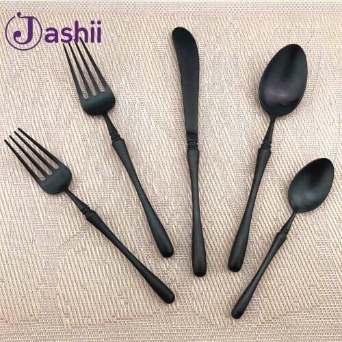 Matte Black Cutlery Set Stainless Steel 18/10 Dinnerware Tableware Silverware Sets Dinner Steak Knife and Fork Drop Shipping