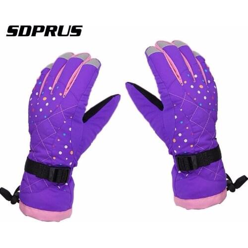 2019 New Women Girls Winter Ski Gloves Snowboard Snowmobile Motorcycle Windproof Warm Full Finger Skiing Gloves