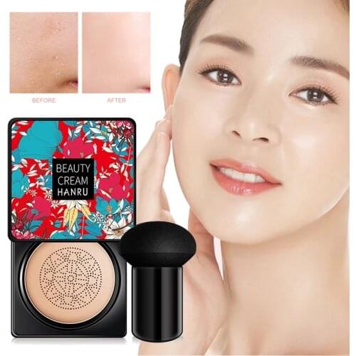 Air Cushion Foundation Mushroom Head CC Cream Concealer Moisturizing Whitening Brighten Face Base Tone Makeup Cosmetic