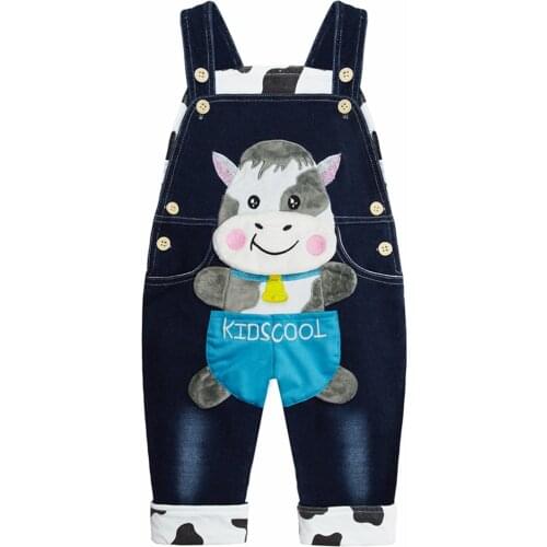 0-4T Top Quality Pants for Infant Baby Boys Denim Overalls Jeans Rompers Monkey Animal Bebe Clothes Toddler Jumpsuit Clothing
