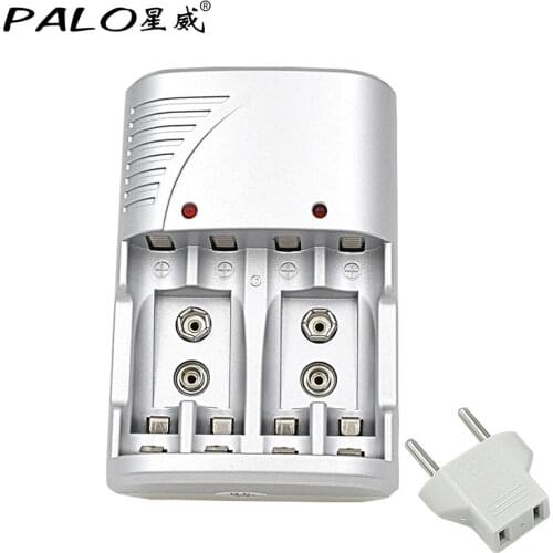 PALO C802 Battery Charger For NI-MH NI-CD AA / AAA Rechargeable Batteries 2Slots 1.2v 9v (6F22) Li-ion Batteries Charger