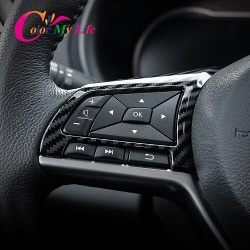Color My Life Car Steering Wheel Panel Switch Knob Cover Trim Stickers for Nissan Juke 2018 2019 2020 2021 Accessories