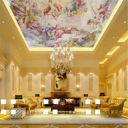 Beibehang Custom Photo Wallpaper Large Mural Wall Sticker Classical European People Oil Painting Zenith Ceiling papel de parede