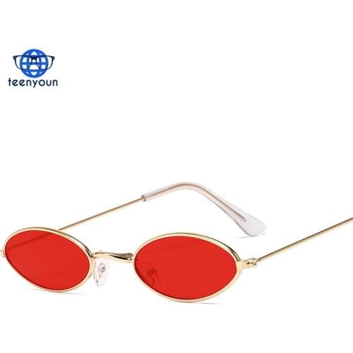TEENYOUN Small Oval Sunglasses Women Vintage Brand Shades Metal Color Sun Glasses For Female Fashion Designer Eyewear Oculos