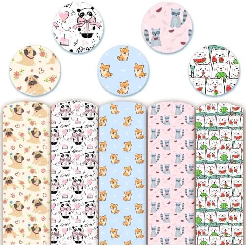 Cartoon Animal PU Synthetic leather Fabric , Faux Leather Fabric for Sewing, PU artificial leather for DIY Bag Material