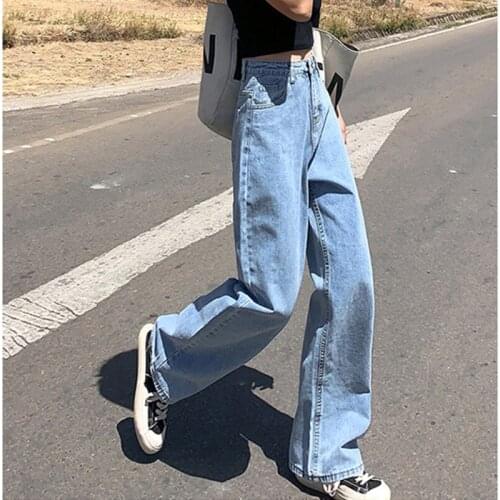 Jeans Woman 2021 New High Waist Pants Wide Leg Denim Clothing Blue Streetwear Vintage Quality Fashion Harajuku Straight Pants