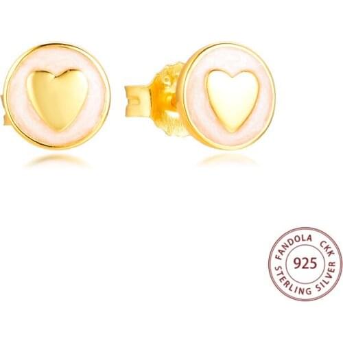 Sweet Statements Stud Earrings for Women 925 Sterling Silver Enamel Earings Fashion Jewelry Brincos Wholesale