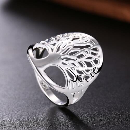 Charm 925 Sterling Silver Rings For Women men wide tree elegant Fashion Party Christmas Gifts Girl student wedding top Jewelry