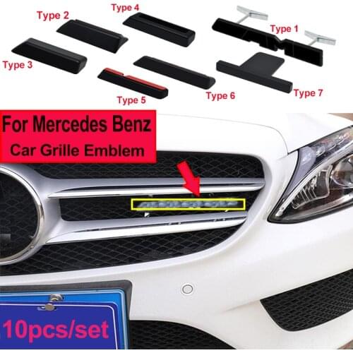 10pcs/set Auto Grille Car Sticker Emblem Badge Front Hood Grill Logo Emblem Covers for AMG A C E GLS Class