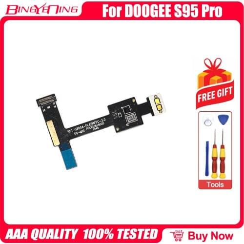 100% New Original Dual Flash LED light Flex Cable Motor Vibrator Cable Replacement Parts For 6.3 inch DOOGEE S95 Pro Cellphone