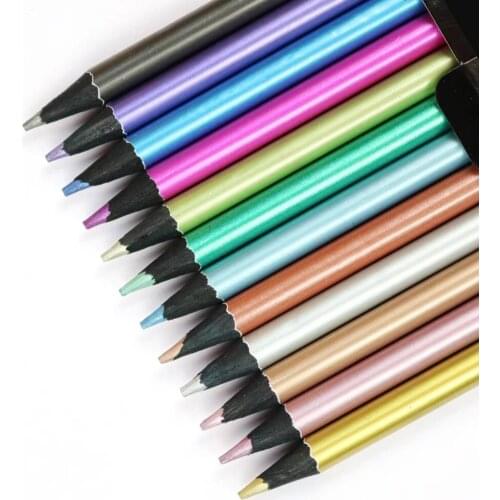 12/18 Colors Metallic Pencil Colored Drawing Pencil Sketching Pencil Painting Colored Pencils Art Supplies
