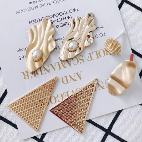 4 pcs/batch irregular circle trianglek goldpendant Earring Accessories stainless steel jewelrydiy jewelryOther