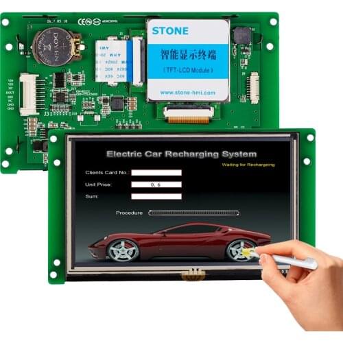 5 Inch TFT LCD Module Human Machine Interface with Controller + Program + Touch + UART Serial Interface