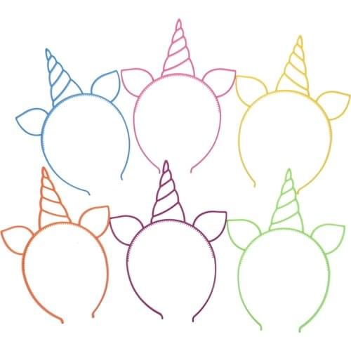 6pcs Plastic Antler Hair Hoop Girls Unicorn Hairbands Lovely Princess Hair Band Headband Kids Party Hair Accessories