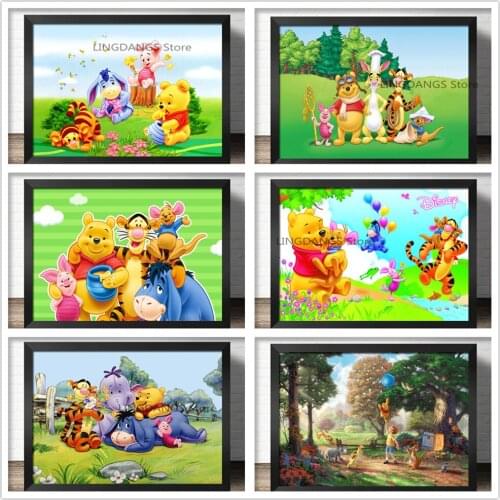 5d Diy Diamond Painting Disney Winnie The Pooh Cartoon Anime Movie Poster Diamond Mosaic Embroidery Cross Stitch Home Decor Gift