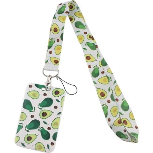 1pc ZF2479 Summer Style Avocado Painting Art Key Chain Lanyard Neck Strap For Phone Keys ID Card Badge Holder Phone Accessories
