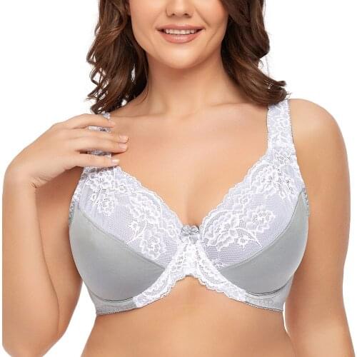 Plus Size Bra Lager Bosom Lace Embroidery Minimizer Bra For Womens Sexy Underwire Bralette Brassiere Top DDD F FF G H Cup