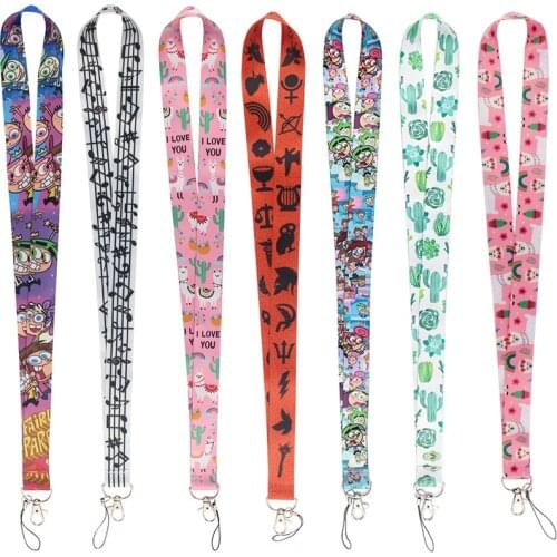 CA1598 Cartoon Cute Lanyard For Keys Hanging Ropes Phone Badge Neck Straps Plants Necklaces Fashion Accessories