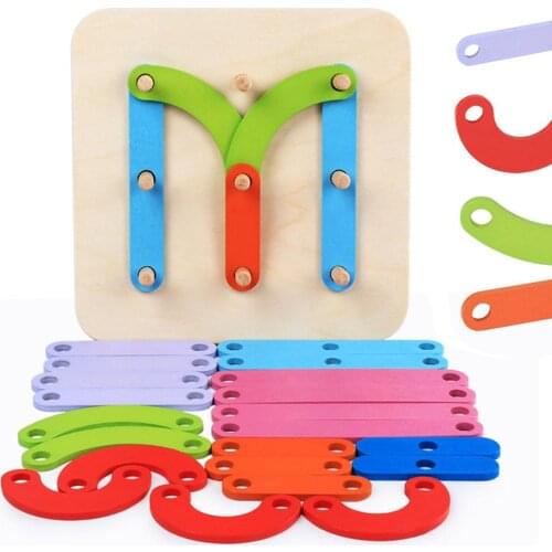Wooden Letter Number Shape Puzzle Educational Board Game Block Kids Children Toy