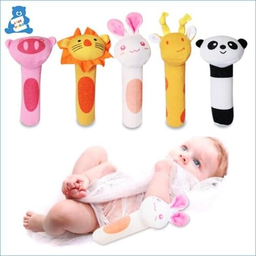 Newborn Baby Toy 0-12 Months Cartoon Animal Baby Plush Rattle Mobile Bell Toy Infant Toddler Early Educational Toy Birthday Gift