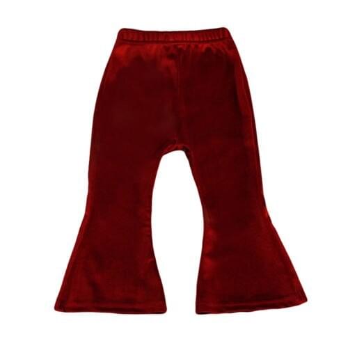 Kids Baby Girls Wide Leg Flare Stretch Pants Autumn Winter Velvet Kids Girl Warm Fahion Long Trousers