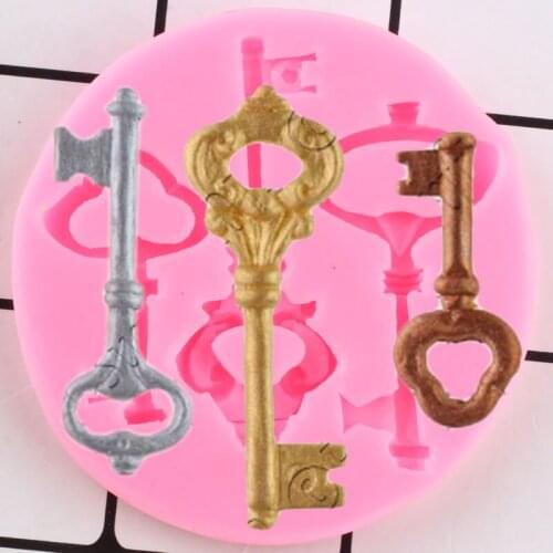 Sugarcraft Keys Shape Silicone Mold Candy Clay Chocolate Baking Molds DIY Party Cupcake Topper Fondant Cake Decorating Tools