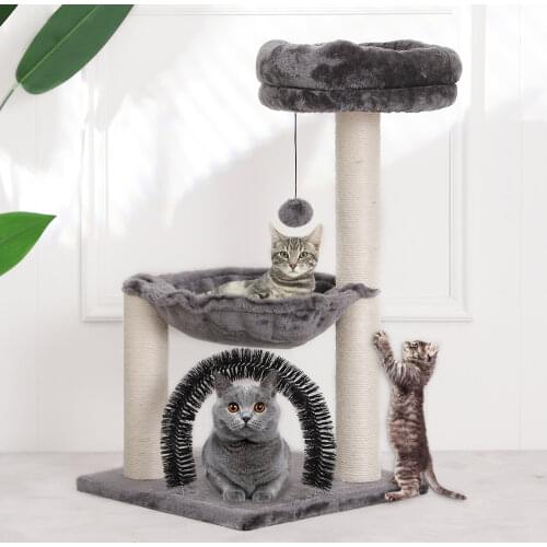 HOOPET Multifunctional Cat Scratch Tree Wooden Interactive Toys For Cats Climbing Furniture Cats House Cute Durable Scratcher