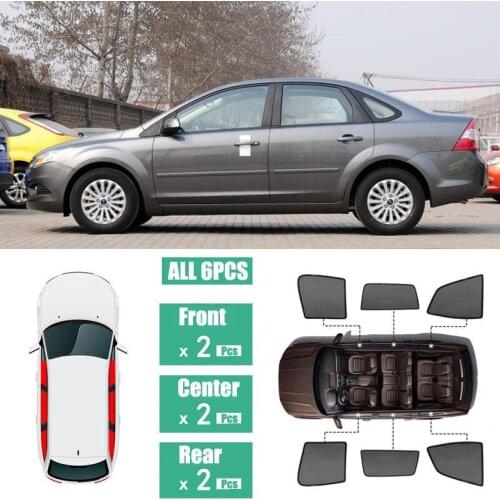 Side Windows Magnetic Sun Shade UV Protection Ray Blocking Mesh Visor Fit For Ford Focus Sedan 2014-2019