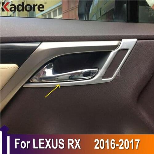 For Lexus RX 2016 2017 ABS Matte Interior Inner Door Handle Catch Cover Trim Inserting Decal Panel Car Accessories