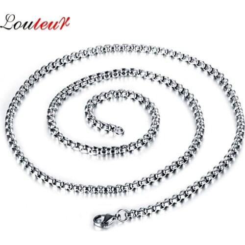 Louleur New Stainless Steel Chain Long Necklaces for Men Vintage Hip Hop Chocker Necklace Male Jewelry collier ras du cou